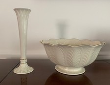 Two Vintage Lenox Pieces Tivoli Bud Vase Greenfield Bowl Gold Trim picture