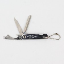 Central National Bank Alva OK Advertising Pocket Knife Bottle Opener Keychain picture