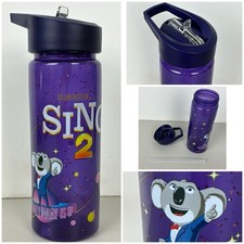 Sing 2 Movie Water Bottle Purple Kids Drink Bottle Illumination Buster Moon Rare picture