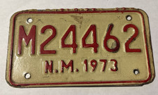 Vintage New Mexico 1973 Motorcycle Collectible License Plate picture