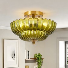 11.8 inch Kitchen Ceiling Light, 3-Light Semi Flush Mount Ceiling Lamp with Flow picture