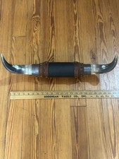 Antique Longhorn Steer Horns on Wood Plaque Wall Mount Western Americana Decor picture