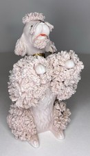 Vintage Pink Spaghetti Poodle MCM Dog Figurine Japan 5.25” EUC picture