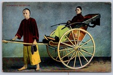 K42/ China Postcard Foreign c1910 Hong Kong Rickshaw Travel 202 picture