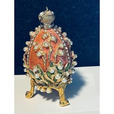 Joan Rivers Lily Of The Valley Fab Style Egg Coral Gold Toned Accent Vintage picture