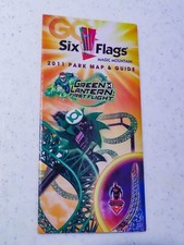 2011 Six Flags Magic Mountain park map featuring Green Lantern and new Superman picture