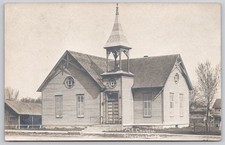 M E Church Stacyville Iowa IA Homecoming Note RPPC Postcard c1920s picture