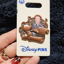 Disney Mickey And Walt Bronze Pin New 2024 picture