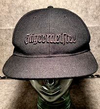 JAGERMEISTER Wool/Cotton Baseball Cap Hat Flat Bill Black On Black  M/L picture