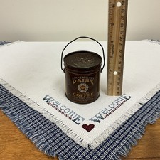 Vintage Dannemiller Daisy Coffee Tin W/Lid And Handle Salesman Sample New York picture