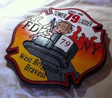 Fire Department West Brighton New York 3D routed patch sign Custom Carved picture