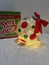 Kirkland’s So Very Merry Clear Ball with String Lights- Red And Green Poka Dots picture
