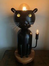 Vintage Black Leopard Panther Jaguar Robot Light Lamp Mid Century Modern Torino picture