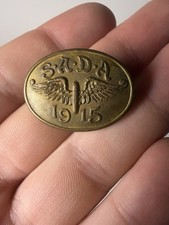 Vtg 1915 S.A.D.A. Winged Brass Pin WWI Era Propeller Emblem picture