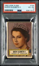 1952 Look 'n See #104 Queen Elizabeth ROOKIE CARD PSA 4 picture