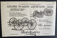 1909 CANADA CANADIAN AD FROST WOOD ADAMS WAGON SLEIGHS TRURO NOVA SCOTIA picture