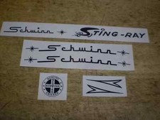 Schwinn Approved Stingray Bicycle Peel & Apply Black Decal Set picture