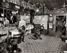 1915 BARBER & HIS SHOP Photo (224-O) picture
