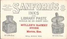 Vintage Antique SANFORDS WRITING FLUID FOUNTAIN PEN INK ADVERTISING BLOTTER picture