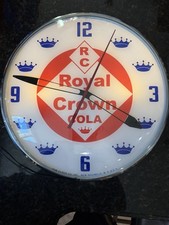 Vintage Royal Crown Cola Soda Pop light up wall clock Pam Clock Co. New Rochell picture