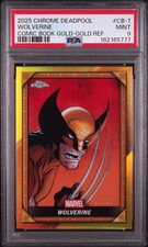 Topps 2025 Chrome Wolverine Gold-Gold Refractor #CB-7 /50 PSA 9 Bookend 50/50 picture