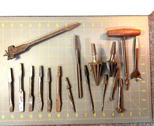 Mixed Lot antique auger drill bits collectible vintage tool Flathead Reamer KN picture
