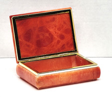 Vintage Mid Century Modern ~ Orange Alabaster Trinket / Dresser Box - Italy MCM picture