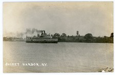 RPPC NY Sackets Harbor Steamer in the Harbor picture