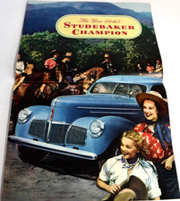 1940 Studebaker Champion Brochure Folder Coupe Sedan Nice Original 40 *EXCELLENT picture