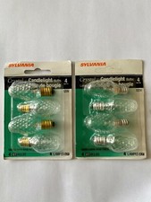 (8) Sylvania Crystal CHRISTMAS C7 night LIGHT bulb 4C7 candelabra E12 CLEAR 4w picture