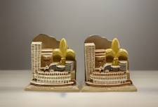 Vintage Louisville Stoneware Louisville Waterfront Bookends Fleur De Lis Rare picture