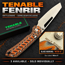 Tenable Fenrir B1034E1 Pocketknife Nitro-V Tanto Blade Orange Micarta Liner picture