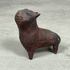 Vintage Mexican Colima Dog Clay Folk Art Pottery Figurine FLAWED 3