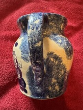 1993 CMP Casey Pottery Pitcher Blue Pig Family Hand Turned Excellent Condition picture