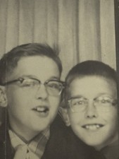 PHOTOBOOTH Vintage Affectionate Young Boys In Photo Booth picture
