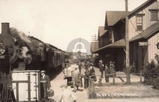 Railroad Station, Mackinaw City MI Michigan RPPC Photo Postcard COPY picture