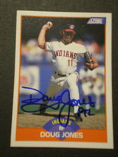 1989 SCORE #387 Doug Jones  CLEVELAND INDIANS signed picture