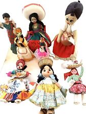 8 Folk Art Lot Cloth Ethnic Dolls Painted Sewn Pottery Vessels 6” - 12” Colorful picture
