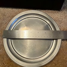 Vintage Americana Pewter Plate With Eagle Design branded international, bent picture