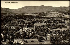 RPPC Postcard VT Stowe Vermont Aerial Birdseye View c1950s F1 picture