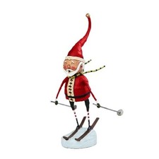 Lori Mitchell Christmas Collection Downhill Santa Skiing Figurine 20902 picture
