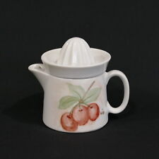 Vintage 2 Piece Porcelain Juicer Reamer Bottom Cup w/ Spout ~ Cherries picture