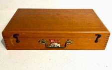 Vtg Sargent Wooden Artist Paint Box Dovetail Joints Sketch Storage Case 1940 MCM picture