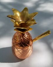 Copper Colored Pineapple Container With Spoon Bar Cart Sugar Gold Spoon picture