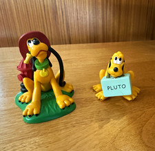 Disney Pluto Figurine Lot (2) Fireman Fire Hydrant & Railroad Luggage Suitcase picture