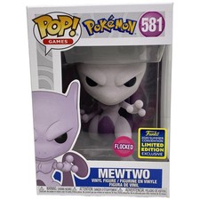 Funko Pop Pokemon Mewtwo #581 Vinyl Figure Flocked 2020 Summer Convention Ex picture