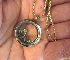 Silver Moon Rock Locket, Lunar Meteorite Necklace Jewelry w/ Authenticity Card picture