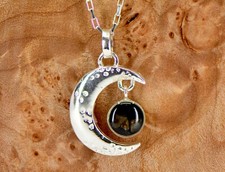 Beautiful Luna Necklace I 925 Silver Meteorite Pendant Jewelry - TOP METEORITE picture
