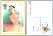 1982 British Theatre Ballet Ballerina Stamp Art Postcard First Day Issue UK picture