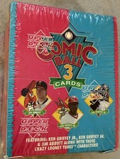NEW 1992 Upper Deck Comic Ball 3 Factory Sealed Wax Box From Case Ken Griffey JR picture